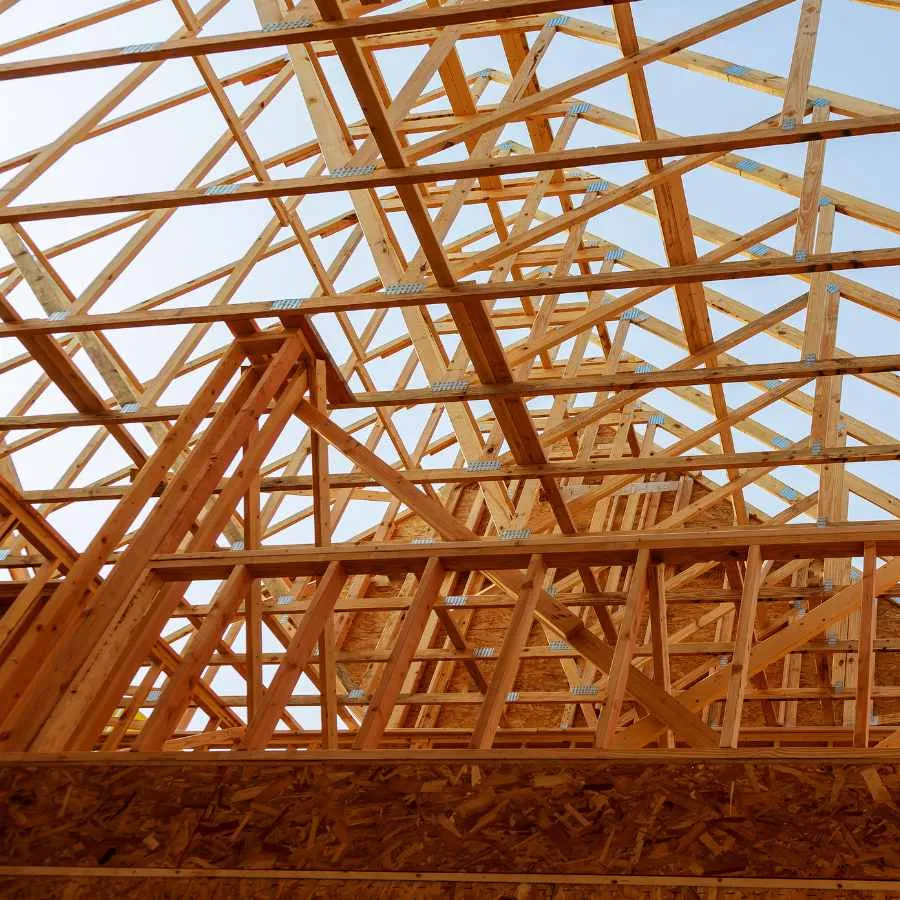 structure en bois d'un bâtiment à montpellier